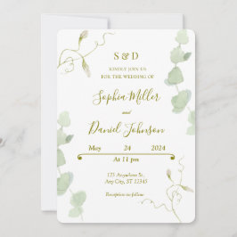 Eukalyptus & Blooms Einladung zur Hochzeit