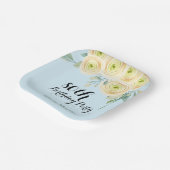 Eukalyptus Blue 80. Geburtstag Pappteller (Gewinkelt)