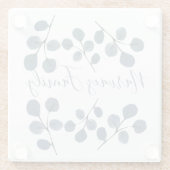 Eukalyptus Blue Botanical Hand bemalt Wasserfarbe Glasuntersetzer (Rückseite)