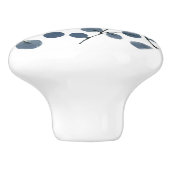 Eukalyptus Blue Botanical Hand bemalt Wasserfarbe Keramikknauf (Seitenansicht)