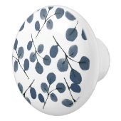 Eukalyptus Blue Botanical Hand bemalt Wasserfarbe Keramikknauf (Rechts)