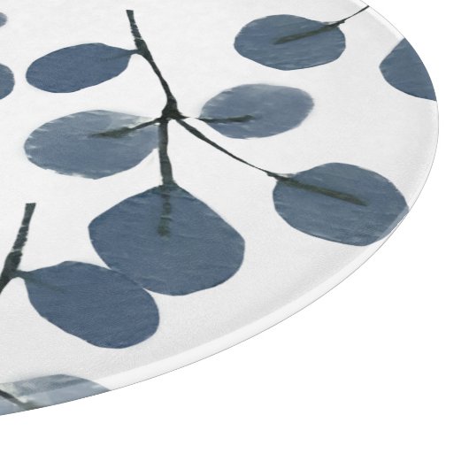 Eukalyptus Blue Botanical Hand bemalt Wasserfarbe Schneidebrett (Ecke)