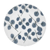 Eukalyptus Blue Botanical Hand bemalt Wasserfarbe Schneidebrett (Vorderseite)