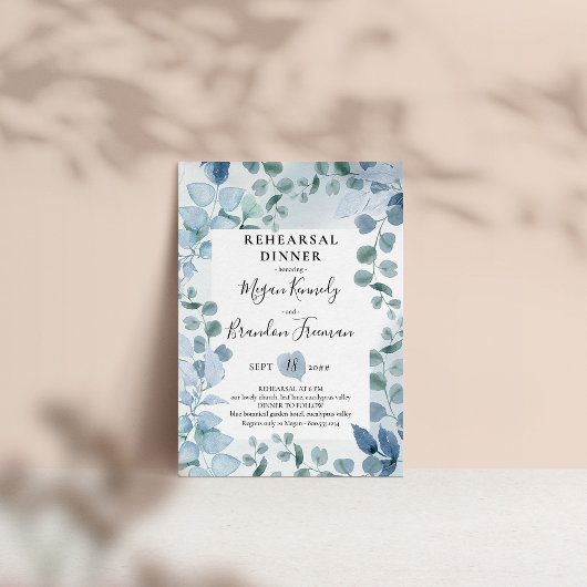Eukalyptus Blue Botanische Probe Abendessen Einladung