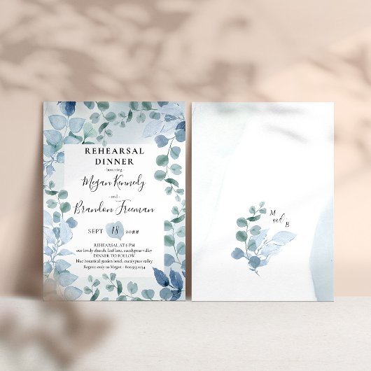 Eukalyptus Blue Botanische Probe Abendessen Einladung