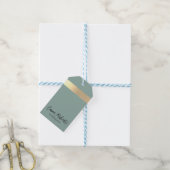 Eukalyptus Blue Gold Foil Rustikale Imitat Geschenkanhänger (Mit Garn)