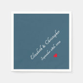 Eukalyptus Blue Mit Monogramm Wedding Party Cockta Serviette (Vorderseite)