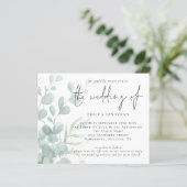 Eukalyptus Blue QR Code Einladung zur Hochzeit (Stehend Vorderseite)