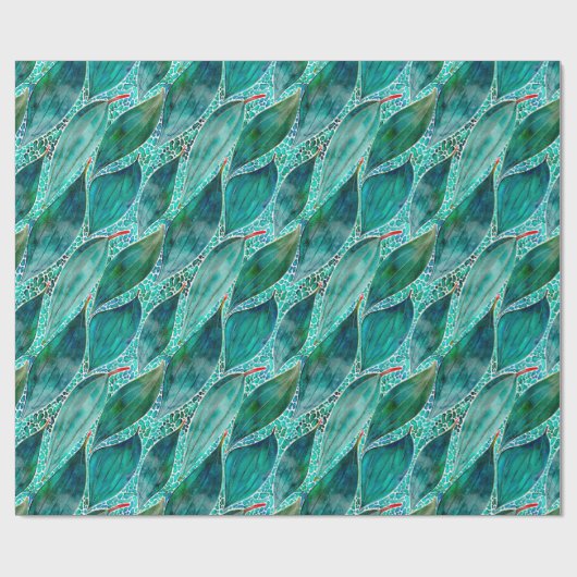 Eukalyptus Blue River-Blätter Geschenkpapier (Flach)