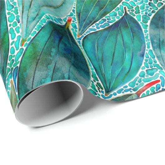 Eukalyptus Blue River-Blätter Geschenkpapier (Rolleneckpunkt)