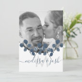 Eukalyptus Blue Vielen Dank für Ihre Hochzeitkarte Einladung (Stehend Vorderseite)