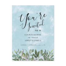 Eukalyptus Blue Watercolor Paare Dusche