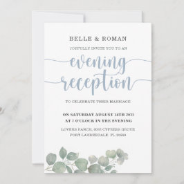 Eukalyptus Blue Wedding Empfang Einladung
