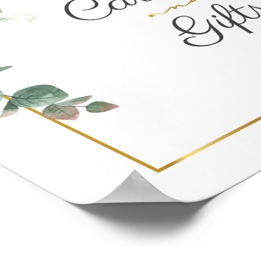 Eukalyptus blühende Sonnenblumen Rustikale Karten  Poster (Ecke)