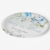 Eukalyptus blühendes Baby in Blütendusche Pappteller (Schrägansicht)