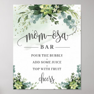 Eukalyptus-Blume-Bar-Zeichen Poster