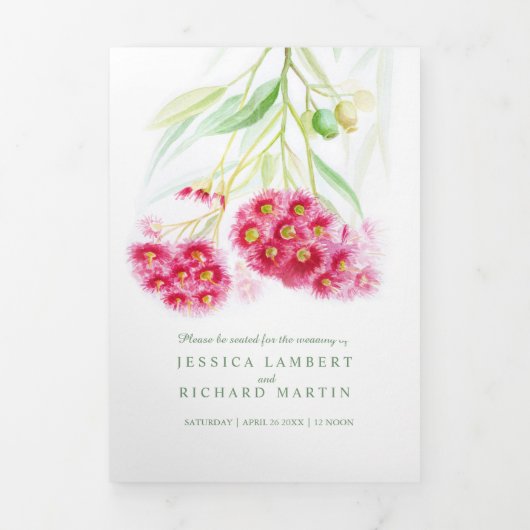 Eukalyptus-Blume Dreifach-gefaltete Programmkarte (Cover)