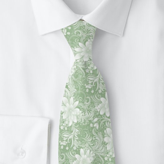Eukalyptus-Blumen-Batik Krawatte