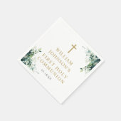 Eukalyptus-Blumen-Grün Erstkommunion Serviette (Ecke)