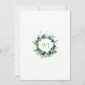 Eukalyptus-Blumen-Grün-Monogramm-Firmung Einladung (Rückseite)
