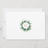 Eukalyptus-Blumen-Grün-Monogramm-Konfirmation Dankeskarte (Rückseite)