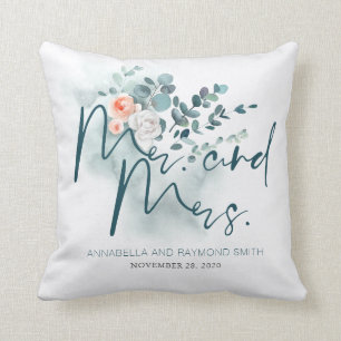 Eukalyptus-Blumen-Grünbouquet Elegant Kissen