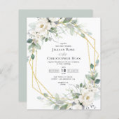 Eukalyptus-Blumen-Rahmen-Hochzeitseinladung (Vorne/Hinten)