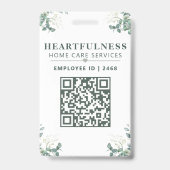 Eukalyptus-Blumenmuster-Mitarbeiter-ID mit QR-Code Ausweis (Rückseite)