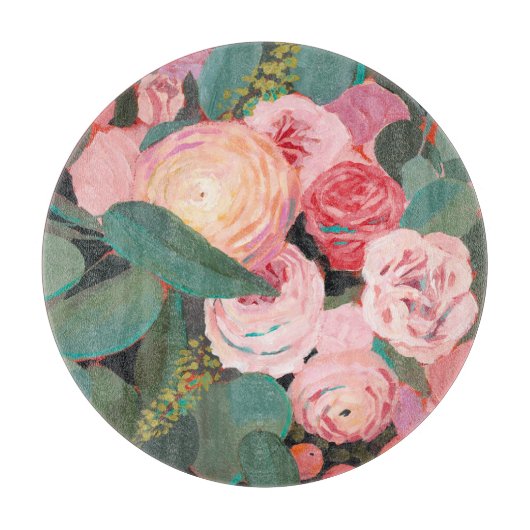 Eukalyptus-Blumenstrauß Schneidebrett (Vorderseite)