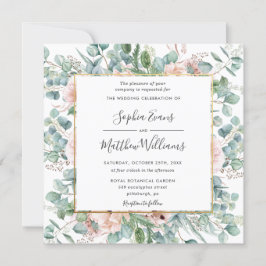Eukalyptus blush Dusty Pink Floral Wedding Einladung