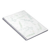 Eukalyptus & Blush Floral Subtil Botanisch Notizblock (Rechte Seite)