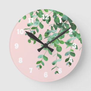 Eukalyptus Blush Green Delight #1 #foliage #decor Runde Wanduhr