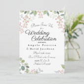 Eukalyptus blush-grünes Wasser Einladung (Stehend Vorderseite)