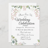 Eukalyptus blush-grünes Wasser Einladung (Vorne/Hinten)