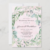 Eukalyptus Blush Pink Polterabend Einladung (Vorderseite)