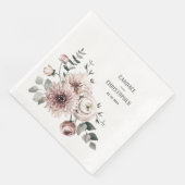 Eukalyptus Blush Pink Ranunculus & Dahlias Serviette (Ecke)