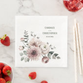 Eukalyptus Blush Pink Ranunculus & Dahlias Serviette (Beispiel)