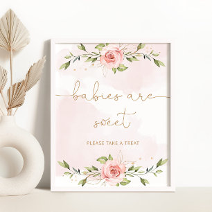 Eukalyptus blush rosa Blütenblüte Babys sind süß Poster