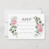 Eukalyptus Blush Rosa Rose Arch Wedding RSVP Karte (Vorderseite)