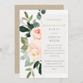 Eukalyptus Blush Rose Rosa Verlobung einladen Dankeskarte (Vorne/Hinten)