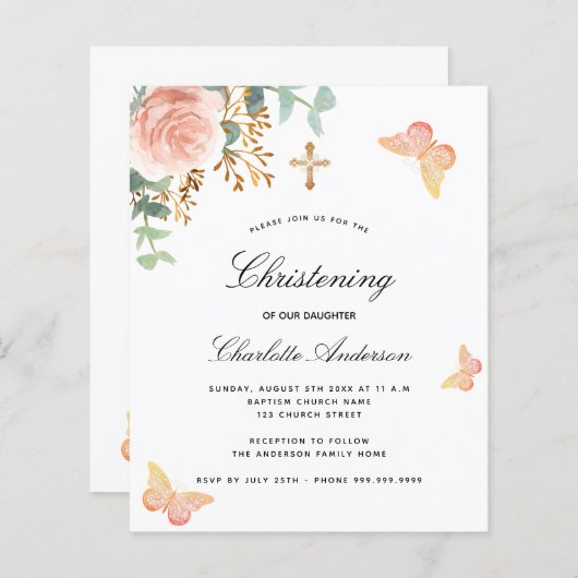 Eukalyptus blush Rose Schmetterling (Vorne/Hinten)