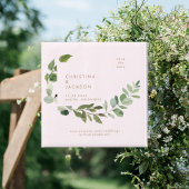 Eukalyptus Blush Wedding Square Save the Date Magnet