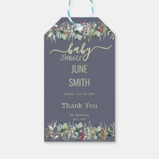 Eukalyptus-Blütenbaby-Dusche Geschenkanhänger