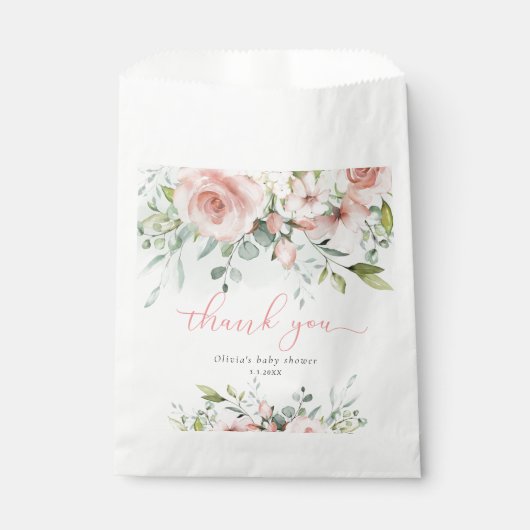 Eukalyptus-Blütenbaby in blühender Babydusche Geschenktütchen (Vorderseite)