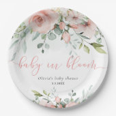 Eukalyptus-Blütenbaby in blühender Babydusche Pappteller (Vorderseite)