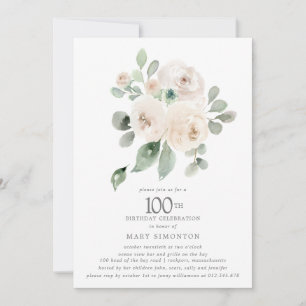 Eukalyptus-Blütenblume 100. Geburtstagsparty Einladung