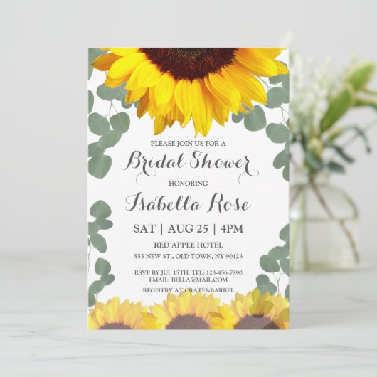 Eukalyptus-Blütendusche Einladung (Stehend Vorderseite)