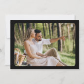Eukalyptus-Bogen-Foto-Schwarze Hochzeit Save The Date (Rückseite)