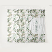 Eukalyptus Boho Arch Pampas Brautparty Hintergrund Wandteppich (Vorderseite (Horizontal))