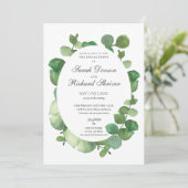 Eukalyptus Boho Greenery Floral Engagement Party Einladung (Stehend Vorderseite)